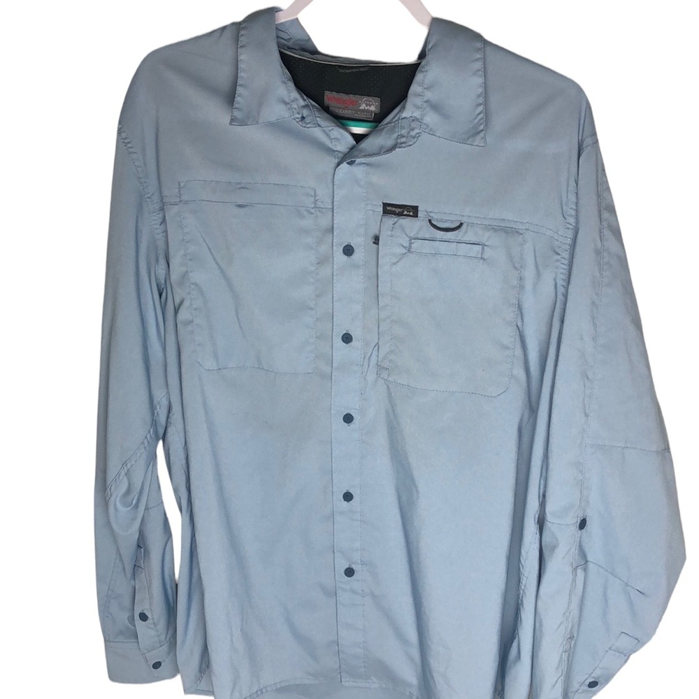 Wrangler Button Up Shirt With Front Zipper Pocket